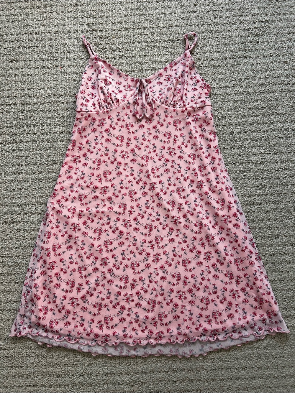 Tilly’s Full Tilt Pink Floral Ditsy Mesh Slip Dress
